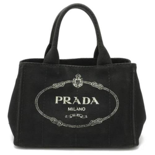 Prada Vintage Pre-owned Canvas totevskor Black, Dam