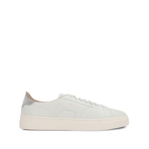 Santoni Vita låga sneakers med dubbel spänne White, Herr