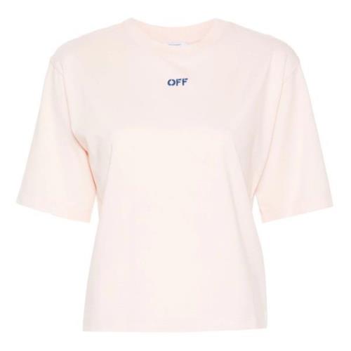 Off White Pinkflower Arrow Boxy Tee Pink, Dam