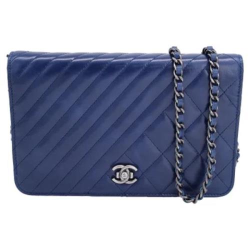 Chanel Vintage Pre-owned Laeder crossbodyvskor Blue, Dam