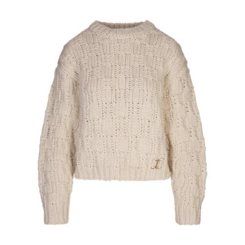 Chloé Mjölkfärgad Crew-Neck Sweater White, Dam