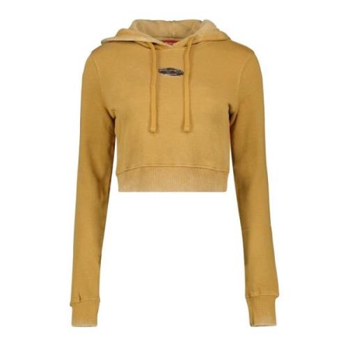 Diesel Slimmy Hoodie Gul Tvättad Effekt Yellow, Dam