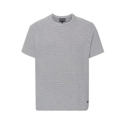 Emporio Armani Randig T-shirt Blue, Herr