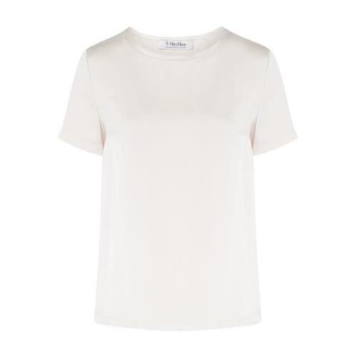 Max Mara Ivory Silke T-shirt Rebecca Stil White, Dam