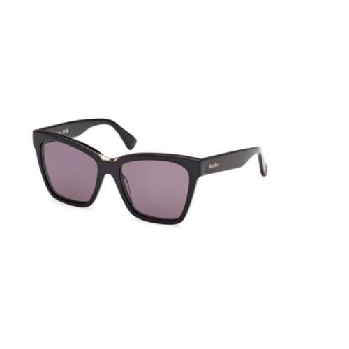 Max Mara Shiny Black Smoke Solglasögon Black, Unisex