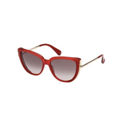 Max Mara Röd Blank Gradient Rök Solglasögon Red, Dam