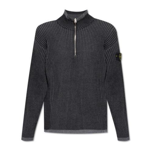 Stone Island Räfflad tröja Gray, Herr