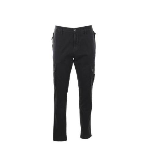 Stone Island Svarta Cargo Byxor Slim Fit Black, Herr