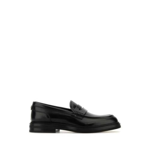 Dolce & Gabbana Klassiska Svarta Läderloafers Black, Dam