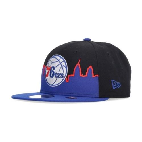 New Era Platt Skärmkeps NBA 76ers Svart Black, Herr