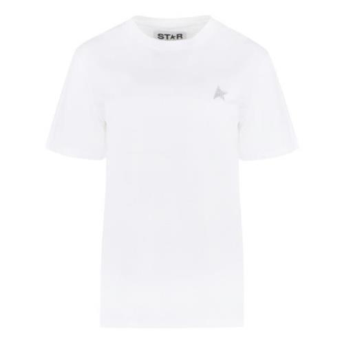 Golden Goose Räfflad Bomull Crew-Neck T-shirt White, Dam