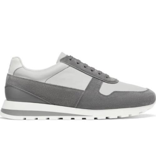 Brunello Cucinelli Grå Mocka Panel Sneakers Gray, Herr