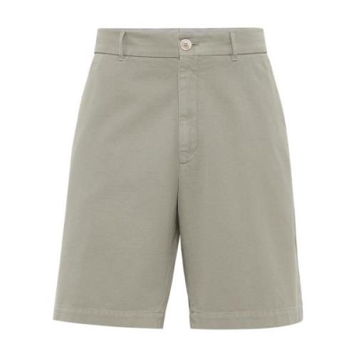 Brunello Cucinelli Eleganta Shorts för Män Green, Herr