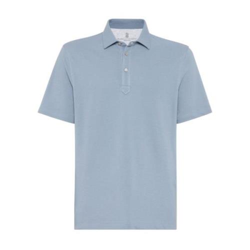 Brunello Cucinelli Ljusblå T-shirts och Polos Blue, Herr