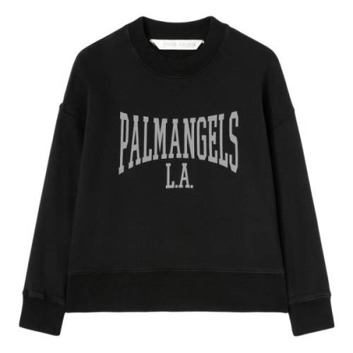 Palm Angels Klassisk College Crew Sweatshirt Black, Dam