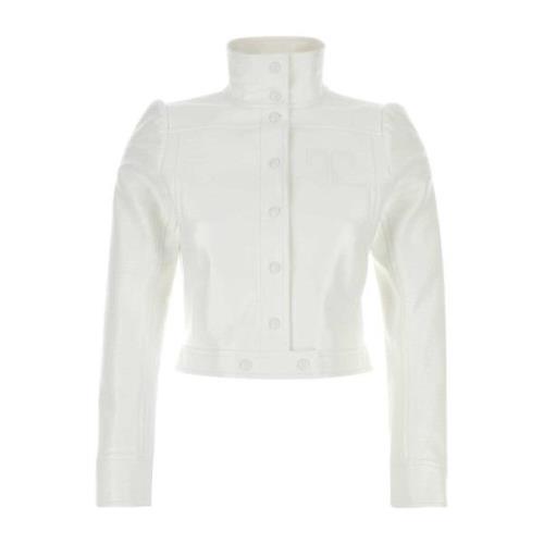 Courrèges Vit vinyl blazer White, Dam