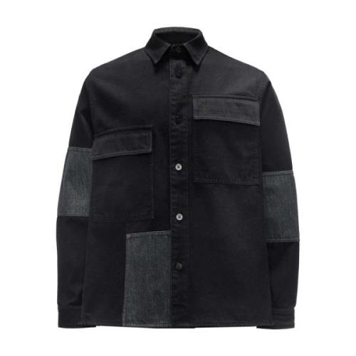 JW Anderson Svart Patchwork Cargo Jacka Black, Herr