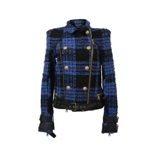 Balmain Pre-owned Pre-owned Ylle ytterklder Blue, Dam