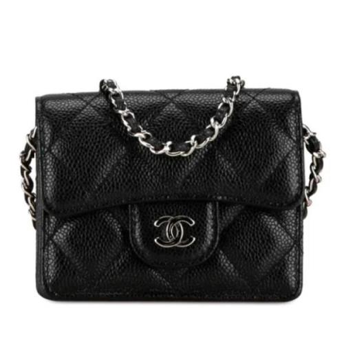 Chanel Vintage Pre-owned Laeder crossbodyvskor Black, Dam