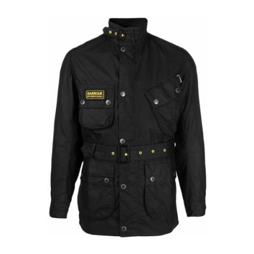 Barbour Svart Vaxad Bomullskappa Black, Herr