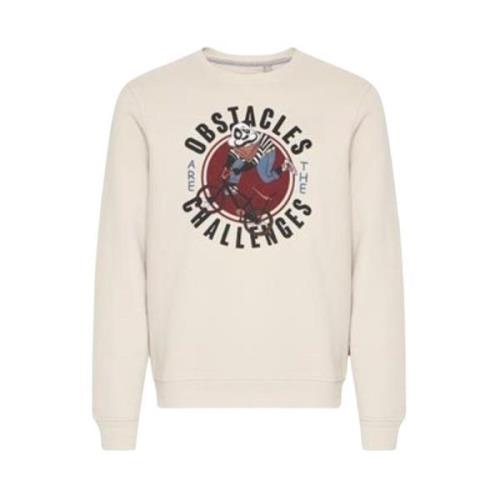 Blend Bomull Crewneck Sweatshirt Beige, Herr