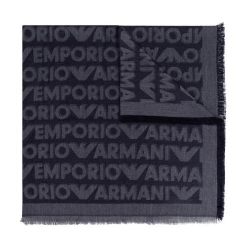 Emporio Armani Halsduk med logotyp Blue, Herr