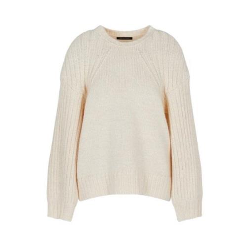 Armani Exchange Krämfärgade Sweaters för Stiligt Utseende Beige, Dam