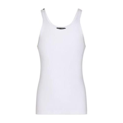 Dolce & Gabbana Räfflad Tanktop Vit White, Herr