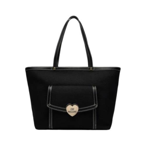 Love Moschino Stilren Axelväska för Kvinnor Black, Dam