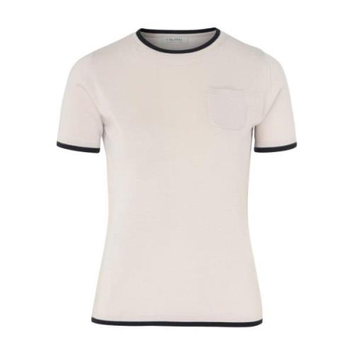 Max Mara Egidio Ull T-shirt i Ecru Gray, Dam