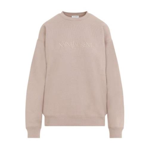 Saint Laurent Neutral Sweatshirt Kollektion Aw24 Beige, Dam