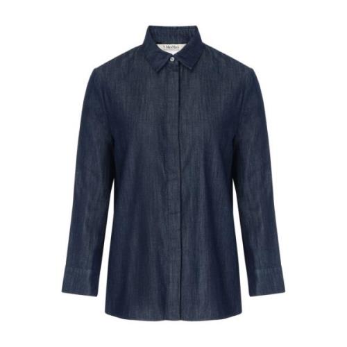 Max Mara Blå bomulls denim skjorta Blue, Dam