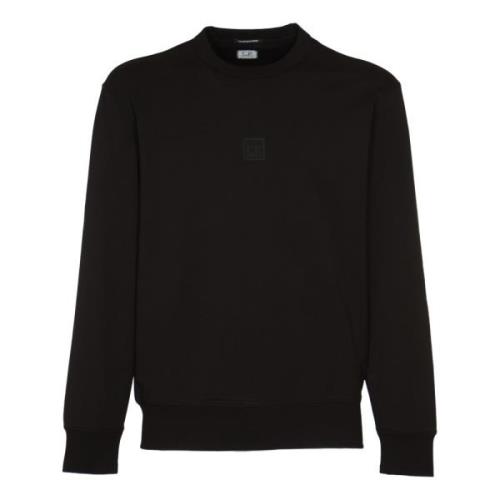 C.p. Company Svart Crew Neck Fleece Sweatshirt Black, Herr