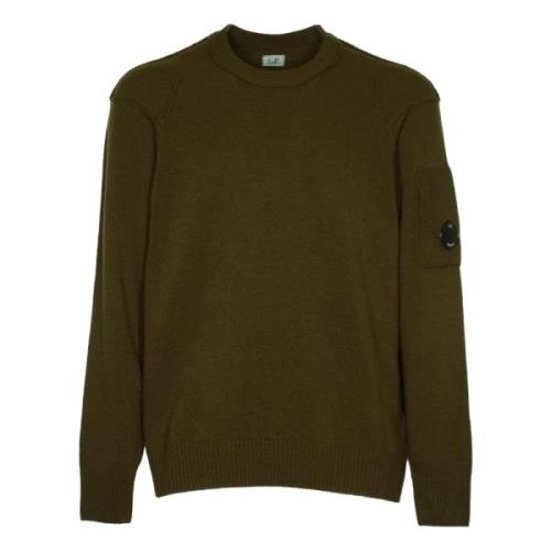 C.p. Company Lamull Crew Neck Stickad Tröja Green, Herr