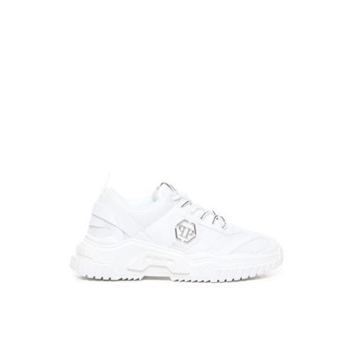 Philipp Plein Snygga Sneakers med Bomullsblandning White, Herr