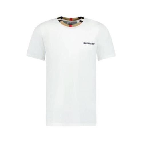 Burberry Vit rutig bomullst-shirt White, Herr