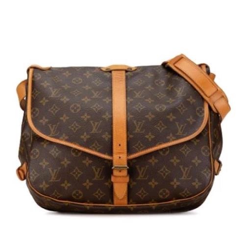 Louis Vuitton Vintage Pre-owned Canvas crossbodyvskor Brown, Dam