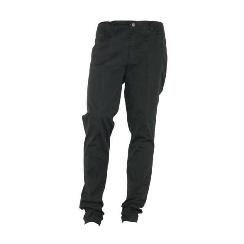 Made in Italia Sommar Bomullsblandning Slim-fit Byxor Black, Herr