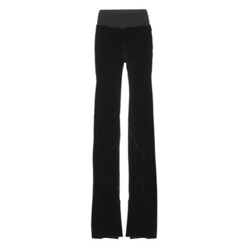 Rick Owens Svart Sammet Elastisk Midja Byxor Black, Dam