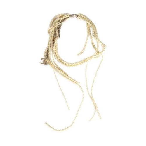 Chanel Vintage Pre-owned Tyg halsband Gray, Dam