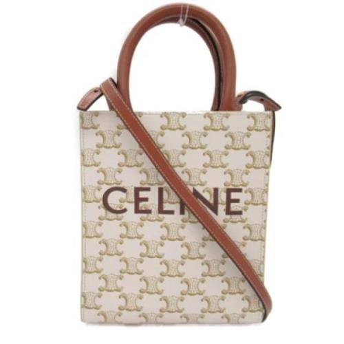 Celine Vintage Pre-owned Tyg axelremsvskor White, Dam