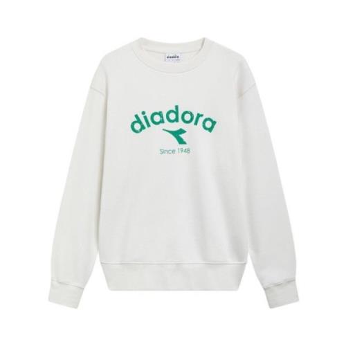 Diadora Unisex Sweatshirt, Model 502.180634, Cotton White, Herr