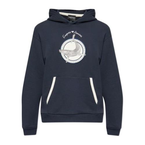 Emporio Armani Sweatshirt med lapp Blue, Herr