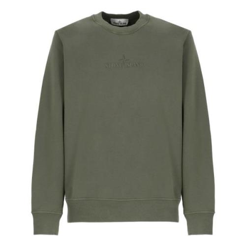 Stone Island Grön Bomull Crew Neck Sweatshirt Green, Herr