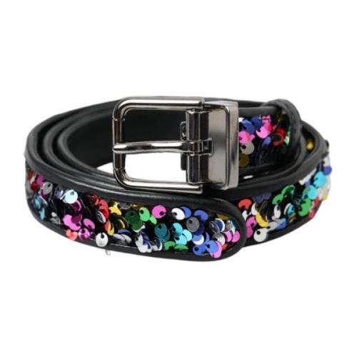 Dolce & Gabbana Paljetter Metallspänne Bälte Multicolor, Dam