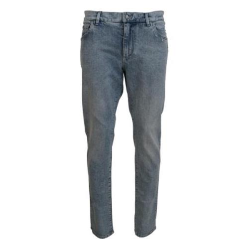 Dolce & Gabbana Elegant Slim-Fit Ljusblå Denimbyxor Blue, Herr