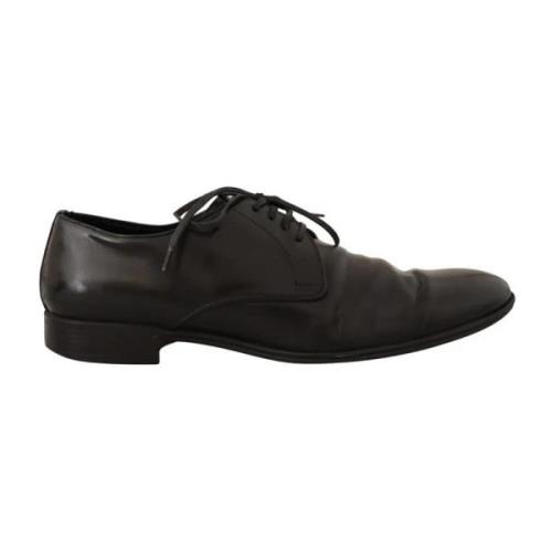 Dolce & Gabbana Svarta Läder Oxford Formella Skor Black, Herr