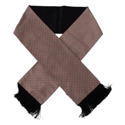 Dolce & Gabbana Elegant Herrsidenscarf med Fransar i Rosa Brown, Herr