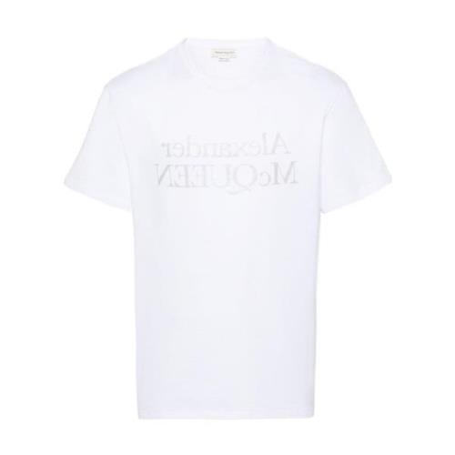 Alexander McQueen Logo Print Vit T-shirt White, Herr