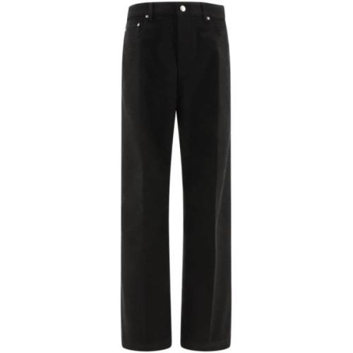 Rick Owens Svarta Denim Jeans Geth Stil Black, Herr